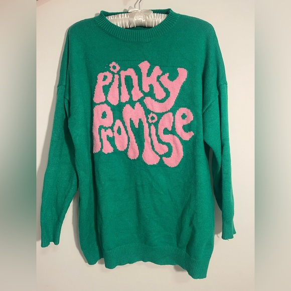 Green and Pink Graphic Sweater - Picture 1 of 2